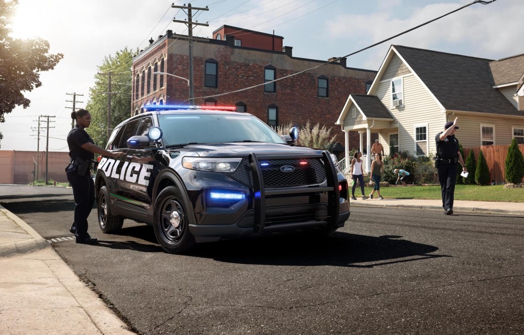 An image of a 2020 Ford Explorer Interceptor on the road.