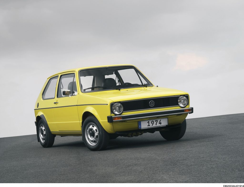 First-generation Volkswagen Golf in yellow