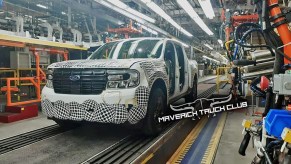 The 2022 Ford Maverick spied on production line