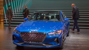 The Genesis G70, named Motor Trend Car of the Year, is shown at the auto trade show, AutoMobility LA, at the Los Angeles Convention Center