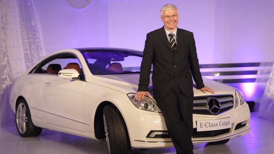Mercedes-Benz, India, managing director and CEO Wilfrid Aulbur with the Mercedes Benz E-Class Coupe