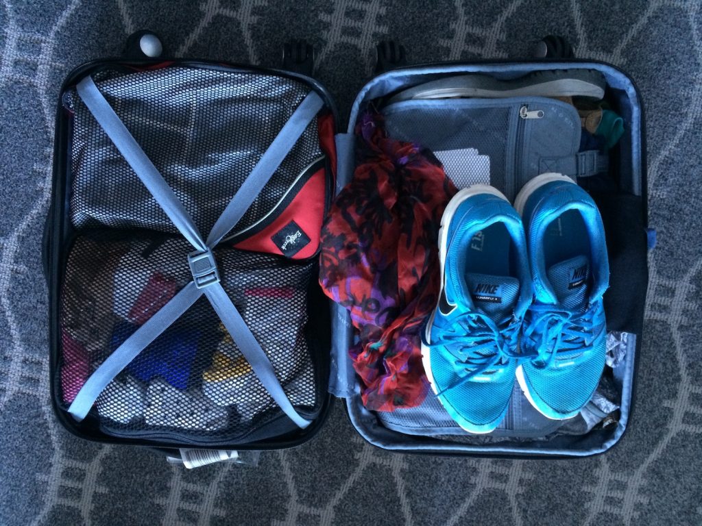 A neatly packed suitcase