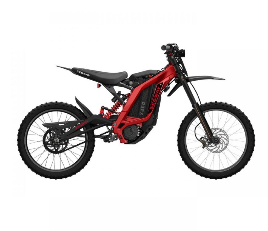 A black-and-red Segway eBike X260 dirt bike
