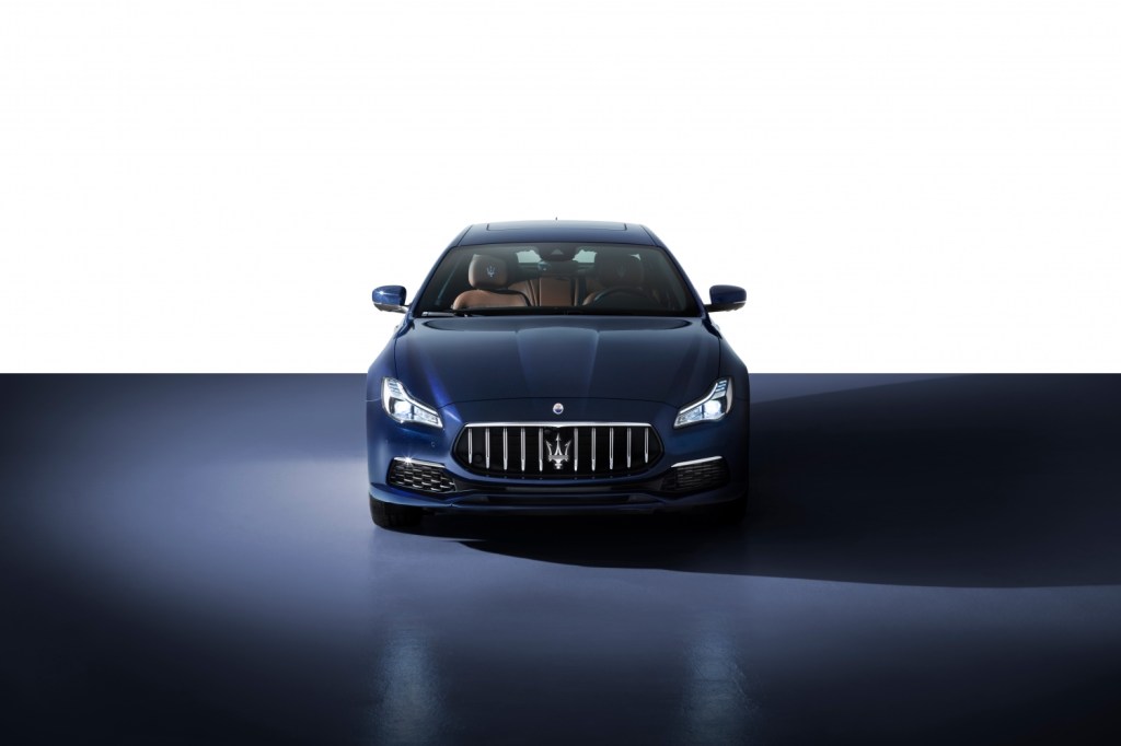 An image of a 2021 Maserati pictured in a studio.