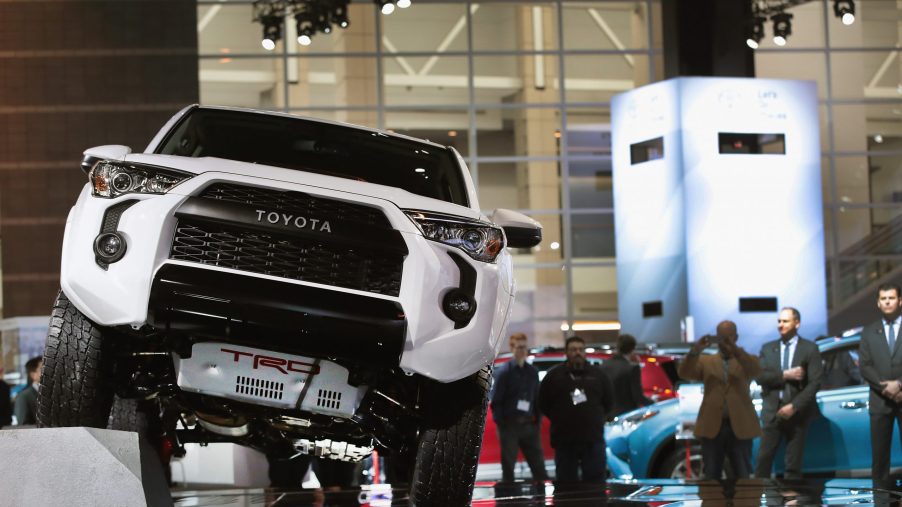A Toyota 4Runner on display at an auto show
