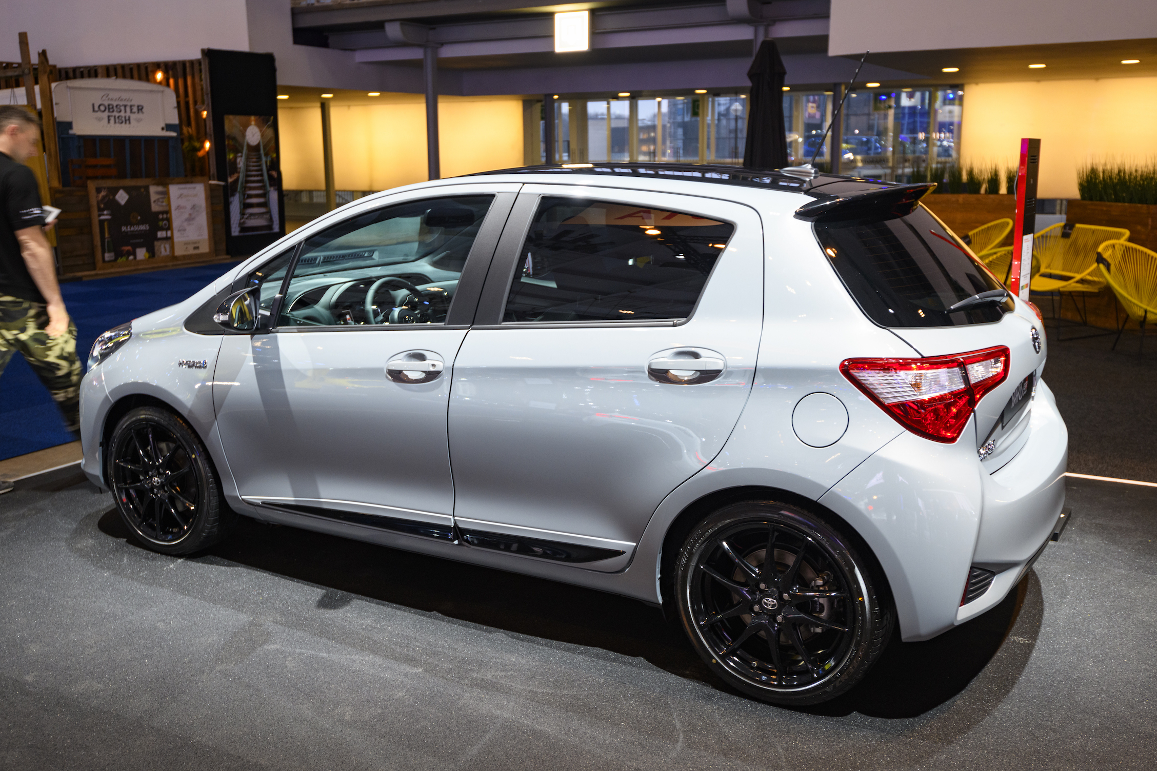 Toyota Yaris GR hybrid compact city car on display at Brussels Expo