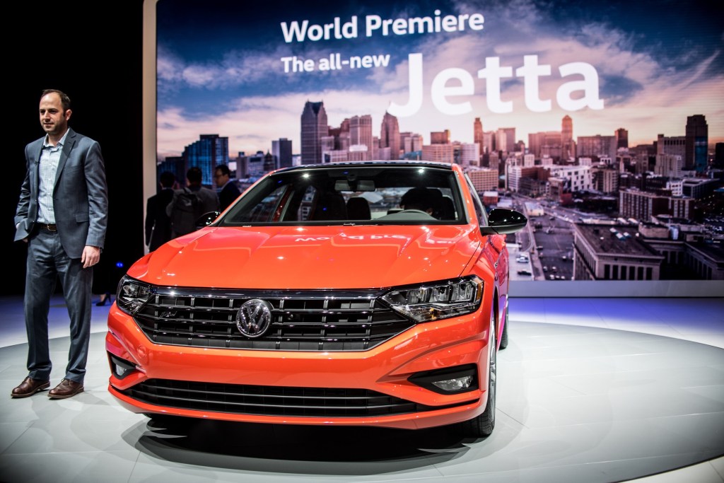 Volkswagen Jetta is on display during North American International Auto Show