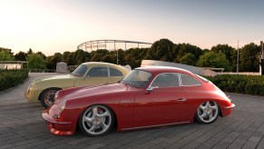 Modern interpretation of 356 Porsche in red