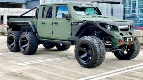 Jeep Gladiator Apocalypse G with 6x6 in parking lot