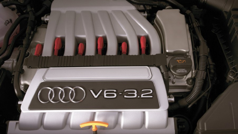 The 3.2-liter Volkswagen VR6 engine in the 2008 Audi TT