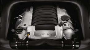 The 2008 Porsche Cayenne's 4.8-liter V8 engine