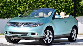 The 2011 Nissan Murano CrossCabriolet is displayed during the media launch of the vehicle in Palm Beach, Florida, on Thursday, March 17, 2011.