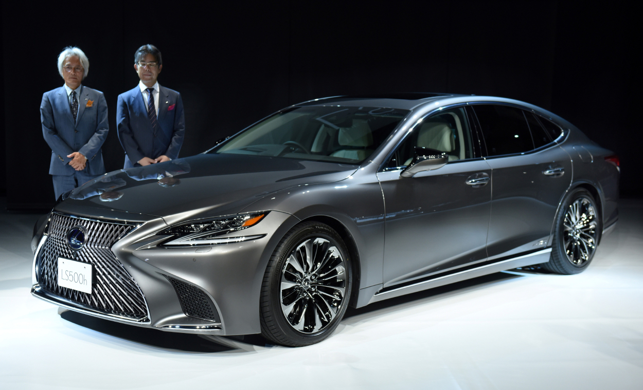 A 2017 Lexus LS on display at an auto show