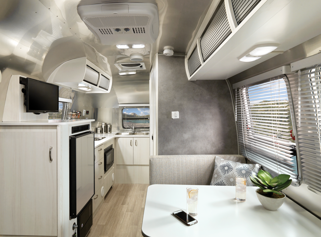 The interior of the Airstream Bambi.