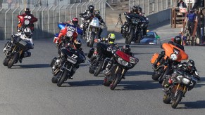 Riders competing in the 2020 King of the Baggers race
