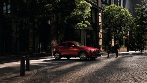 A 2021 Mazda CX-3 parked in the shade