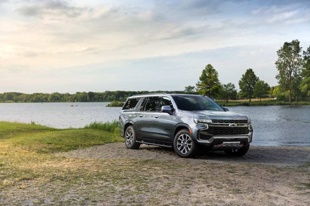 2021 Chevy Suburban parked by the beach