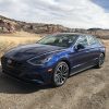 2021 Hyundai Sonata Limited parked in the desert with mountains in the background