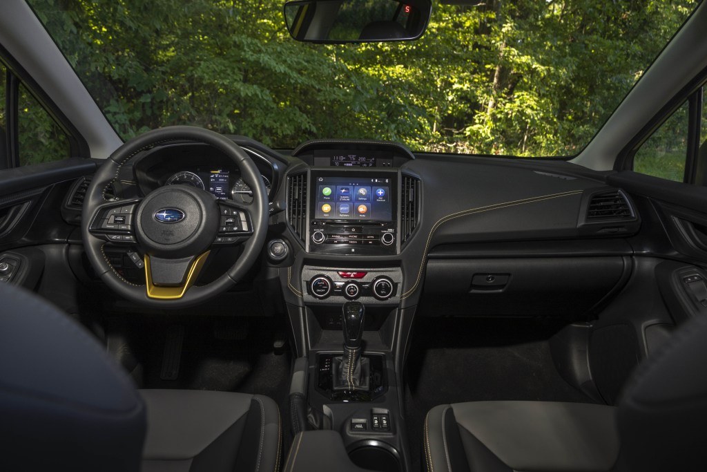 A look at the black interior of the 2021 Subaru Crosstrek Sport