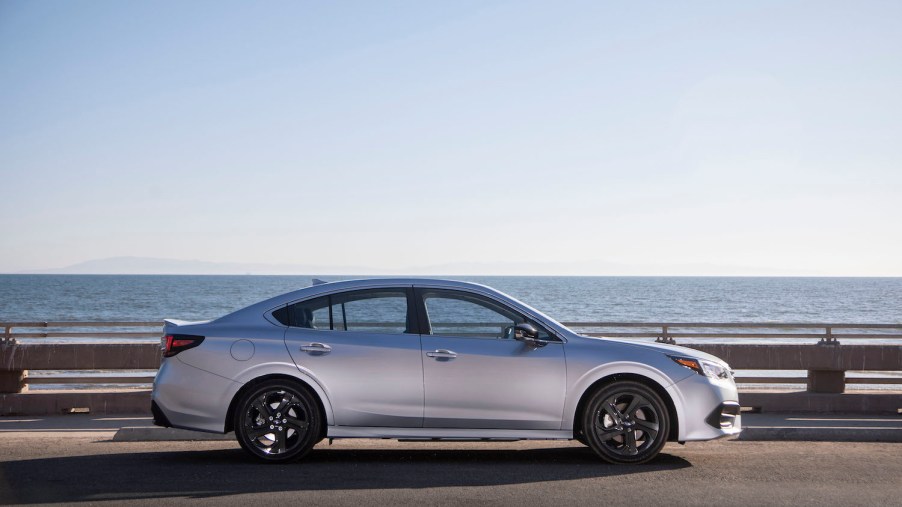 2021 Subaru Legacy parked by the water
