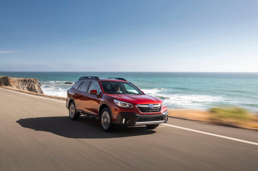 The 2021 Subaru Outback driving