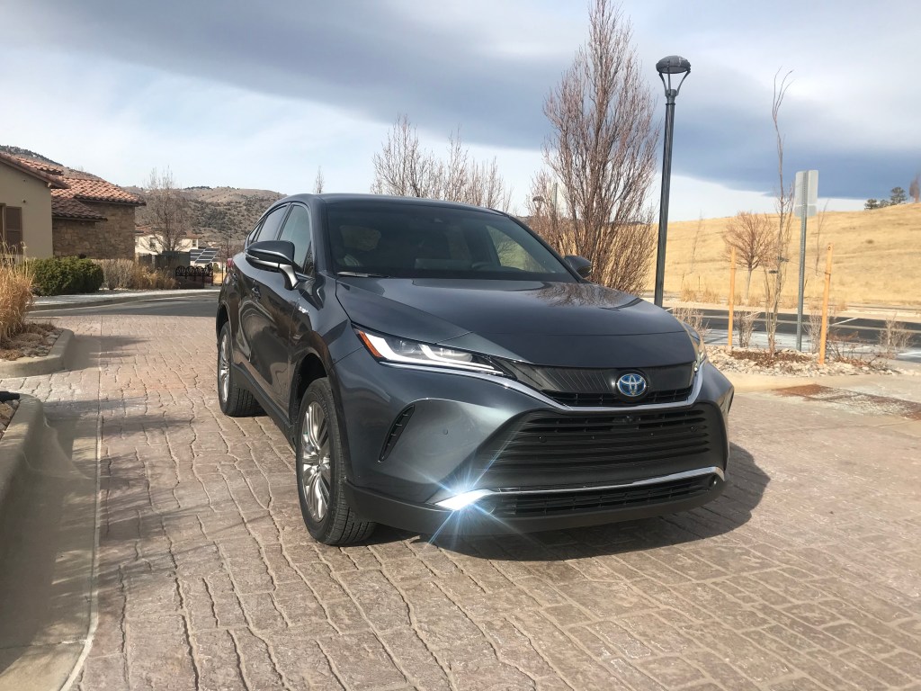 A front shot of a gray 2021 Toyota Venza