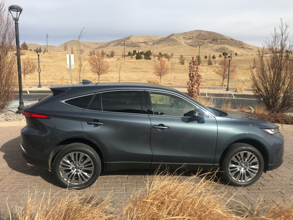 a side shot of the gray 2021 Toyota Venza Limited
