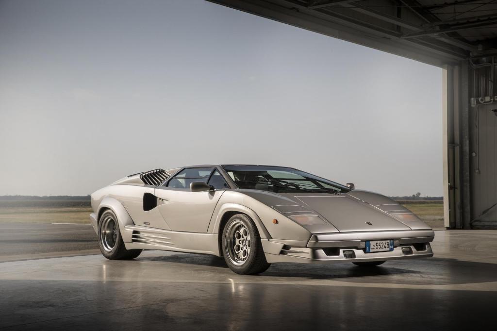 An image of a Lamborghini Countach Anniversary parked outdoors.