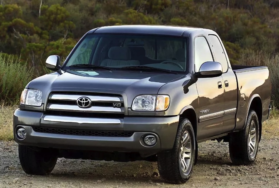 a silver 2003 Toyota Tundra in an outdoor press photo