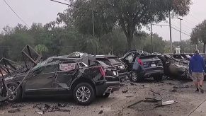 Row of Cadillac XT4s and XT5s got destroyed by rogue street racer