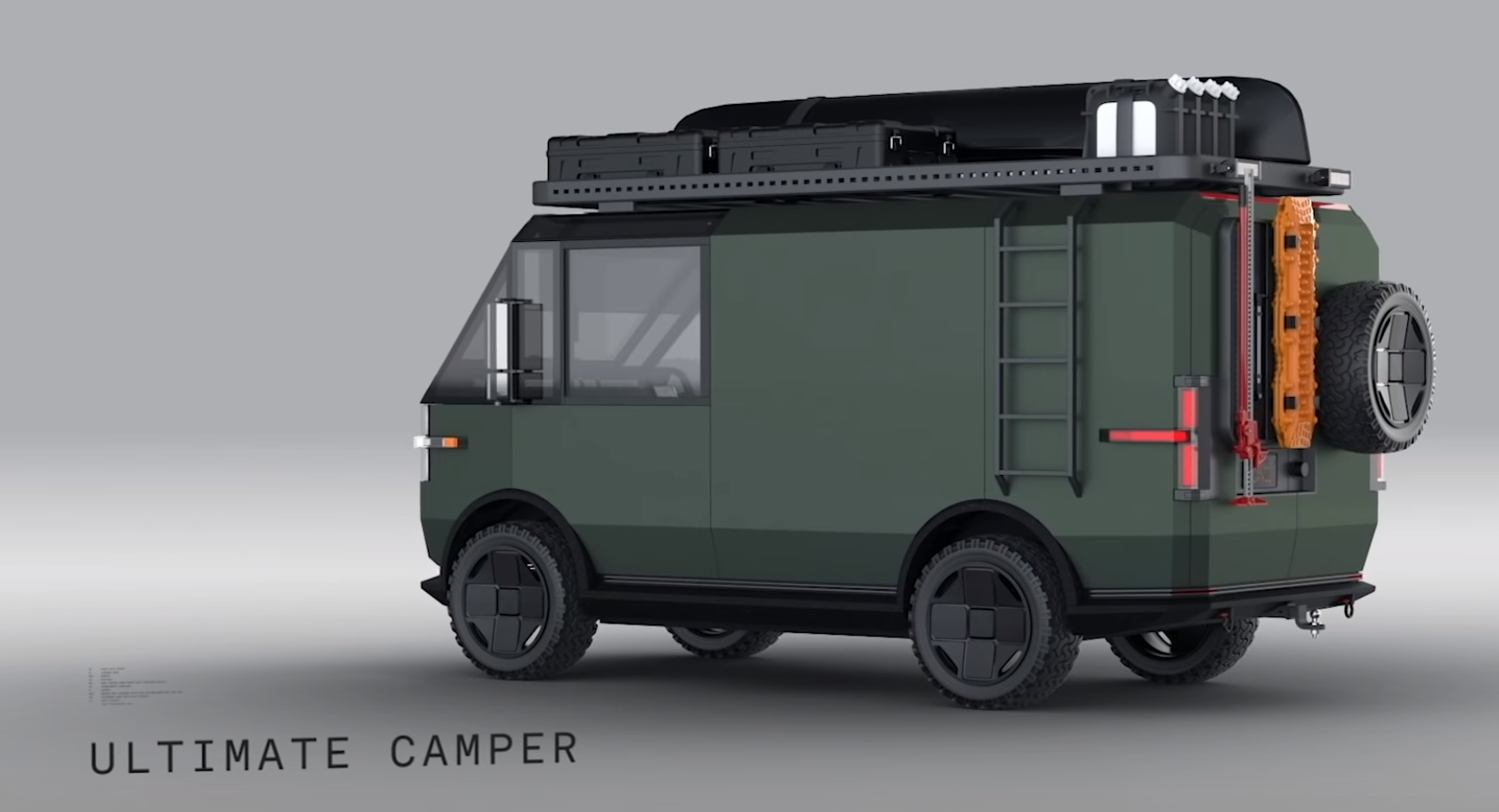 Canoo Adventure Vehicle in Army green