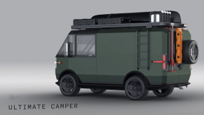 Canoo Adventure Vehicle in Army green