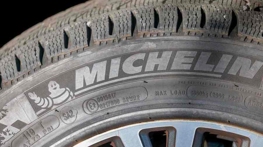 A close-up photo of a Michelin tire.