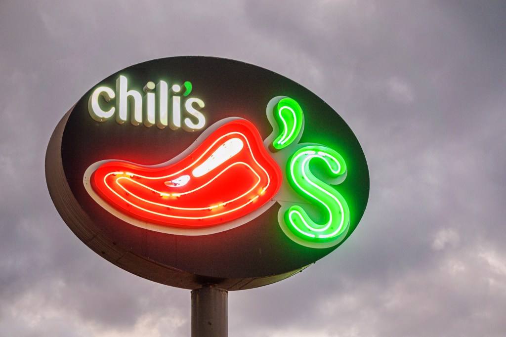 Florida, Orlando, Chili's Grill & Bar, restaurant neon sign