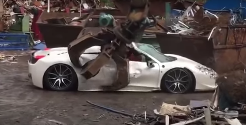 Crushed 458 Ferrari Spider 