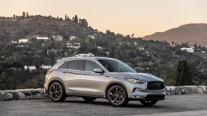 An image of a 2021 Infiniti QX50 parked outside.