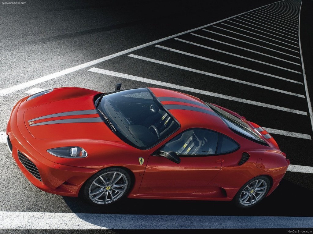 An image of a Ferrari F430 Scuderia out on track.