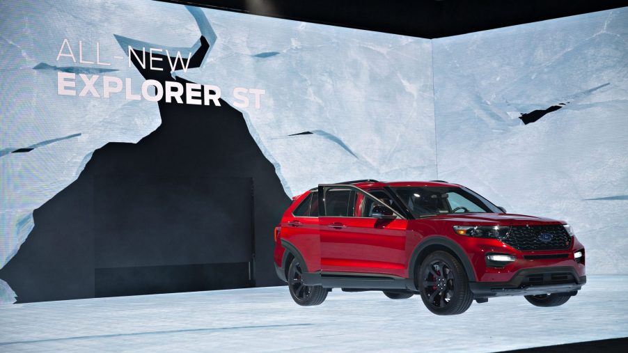 A Ford Motor Co. Explorer ST sports utility vehicle (SUV) is unveiled during the 2019 North American International Auto Show (NAIAS)