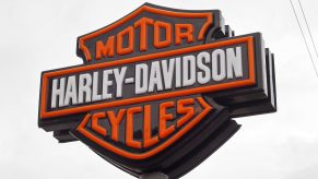 A sign for a Harley-Davidson
