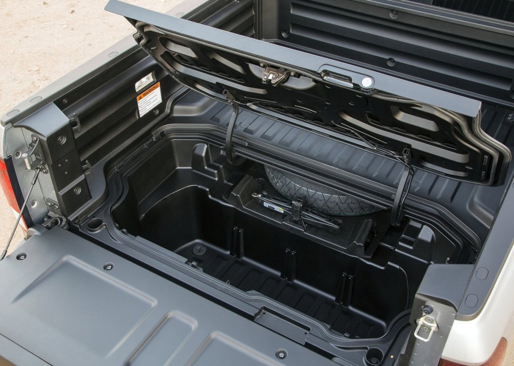 2017 Honda Ridgeline in-bed storage compartment