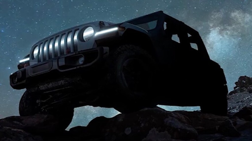 Teaser image of all new Jeep Wrangler BEV concept truck for the Easter Jeep Safari