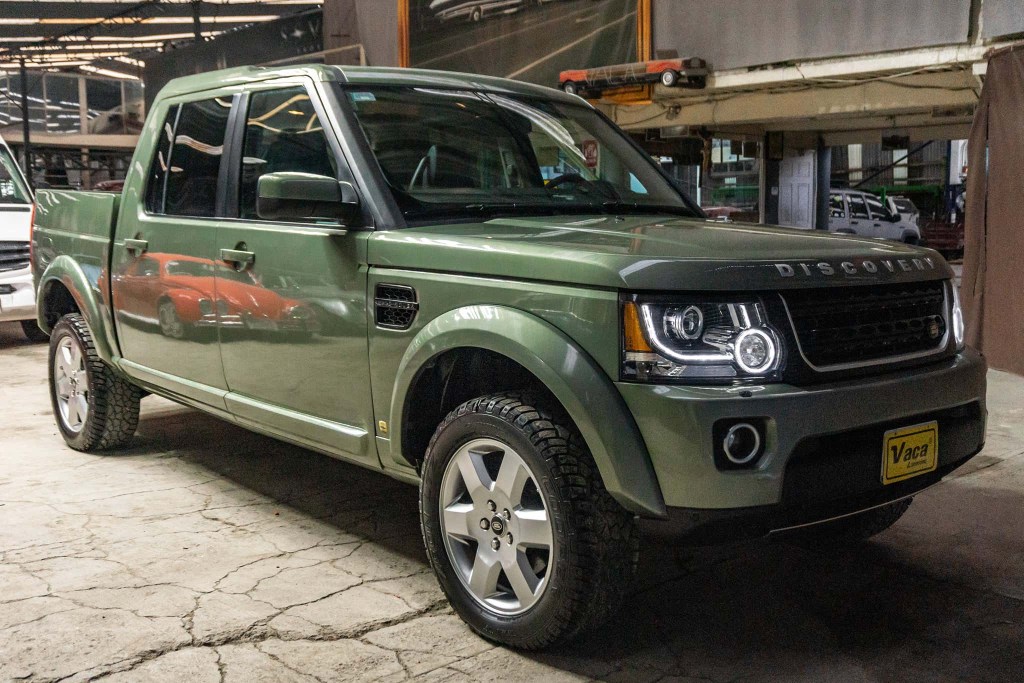 Land Rover custom pickup front 3/4 view