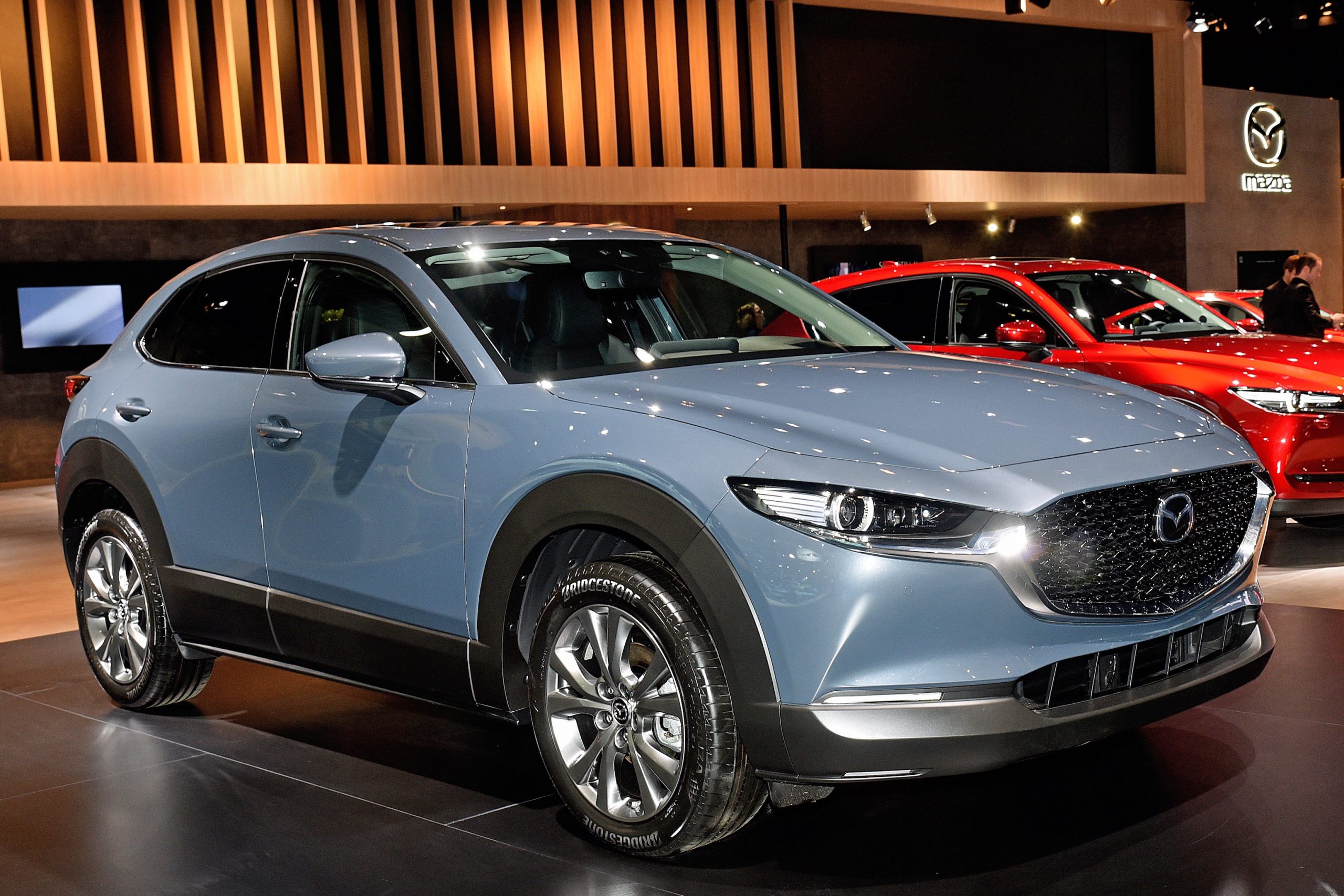 The Mazda CX-30 on display at the Brussels Motor Show