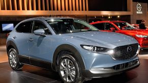 The Mazda CX-30 on display at the Brussels Motor Show