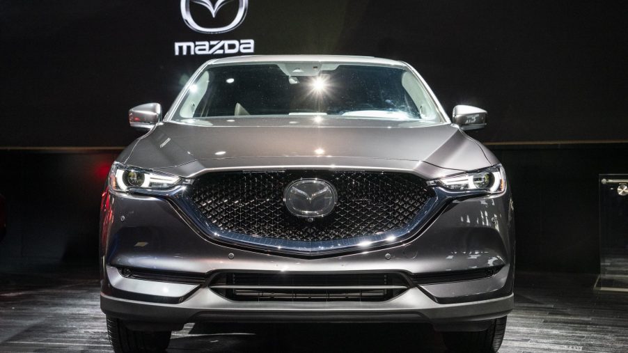A Mazda Motor Corp. CX-5 sports utility vehicle (SUV) is displayed during the 2019 New York International Auto Show