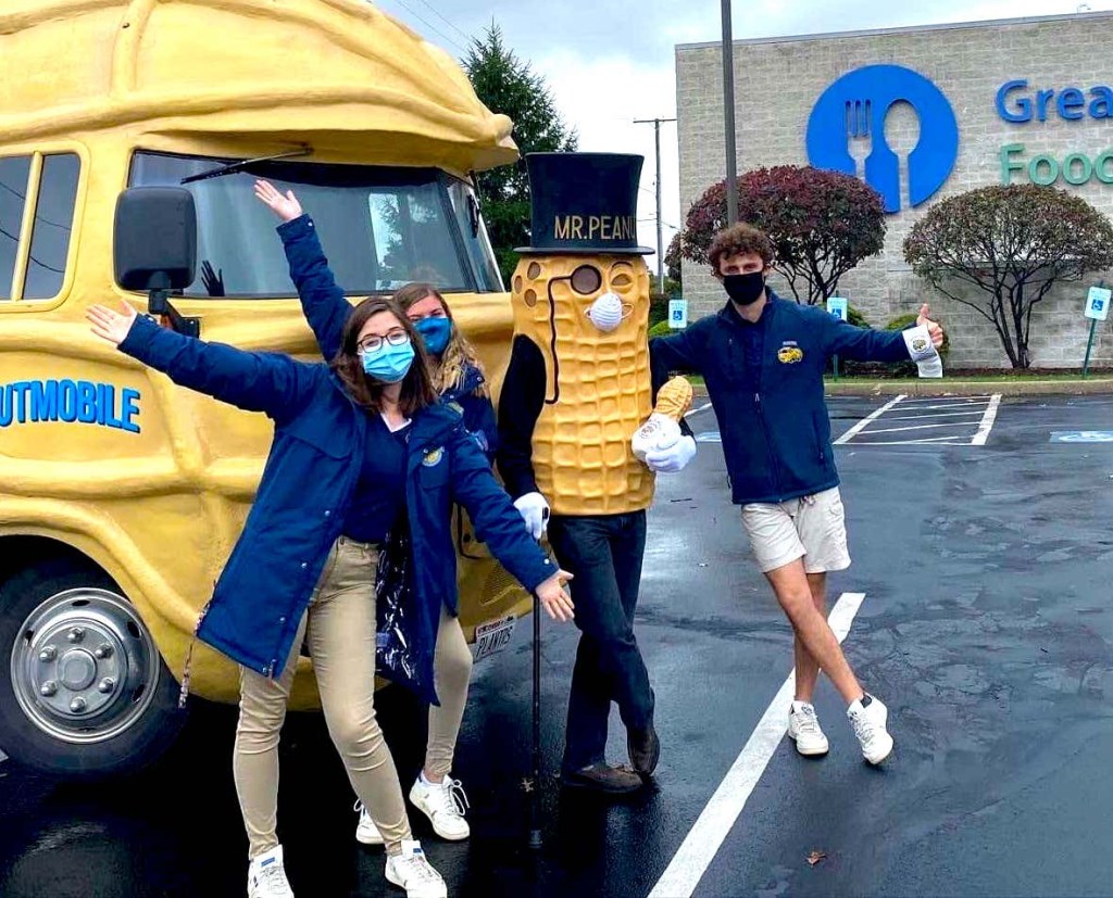 Nutters in front of the Planters Peanuts Nutmobile