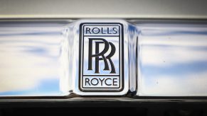 Logo of Rolls Royce car, owned by BMW, is pictured outdoors