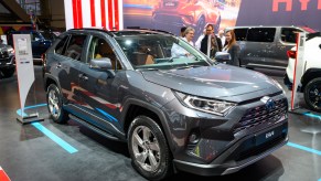 Toyota RAV4 Hybrid compact SUV on display at Brussels Expo