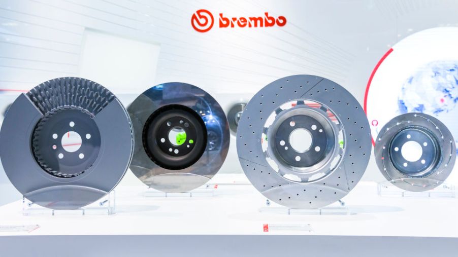 A display of Brembo rotors | Brembo