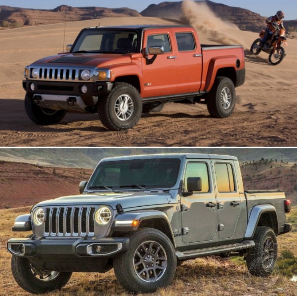 A Hummer H3T Compared to a Jeep Gladiator
